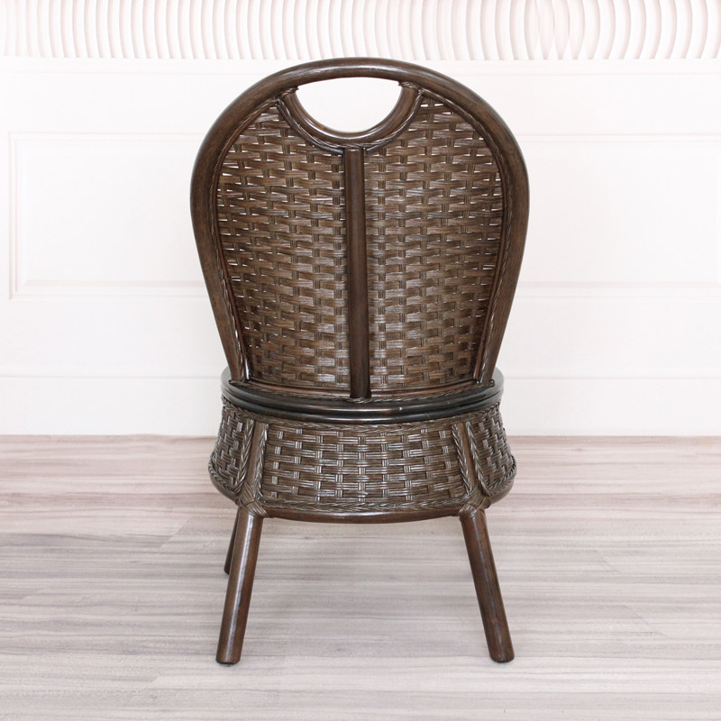 家用天然真藤手工编织小靠背椅子户外简约休闲桌椅茶几三件套组合