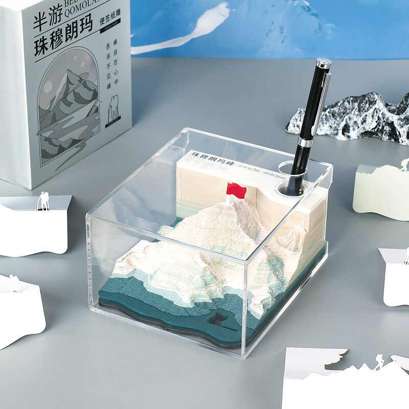 半游3D立体纸雕便签纸手撕珠穆朗玛峰世界屋脊高端伴手礼送人纪念