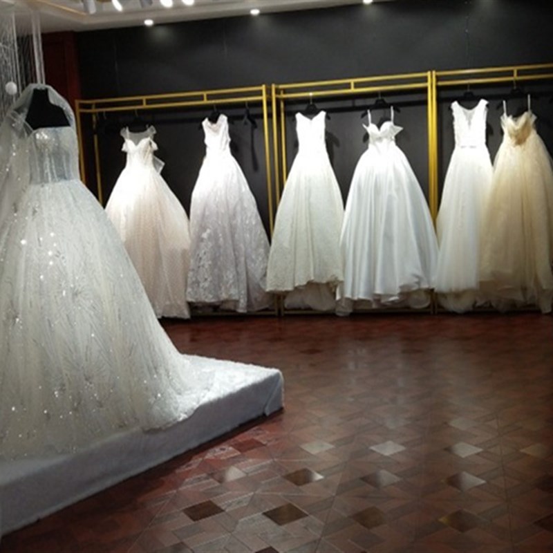 铁艺婚纱架子高档展示架旗袍礼服架子落地挂衣架服装架陈列架落地