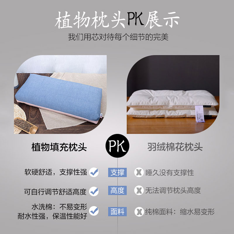 荞麦低矮枕头薄枕软薰衣草助睡眠护颈椎儿童学生成人单人男女枕芯