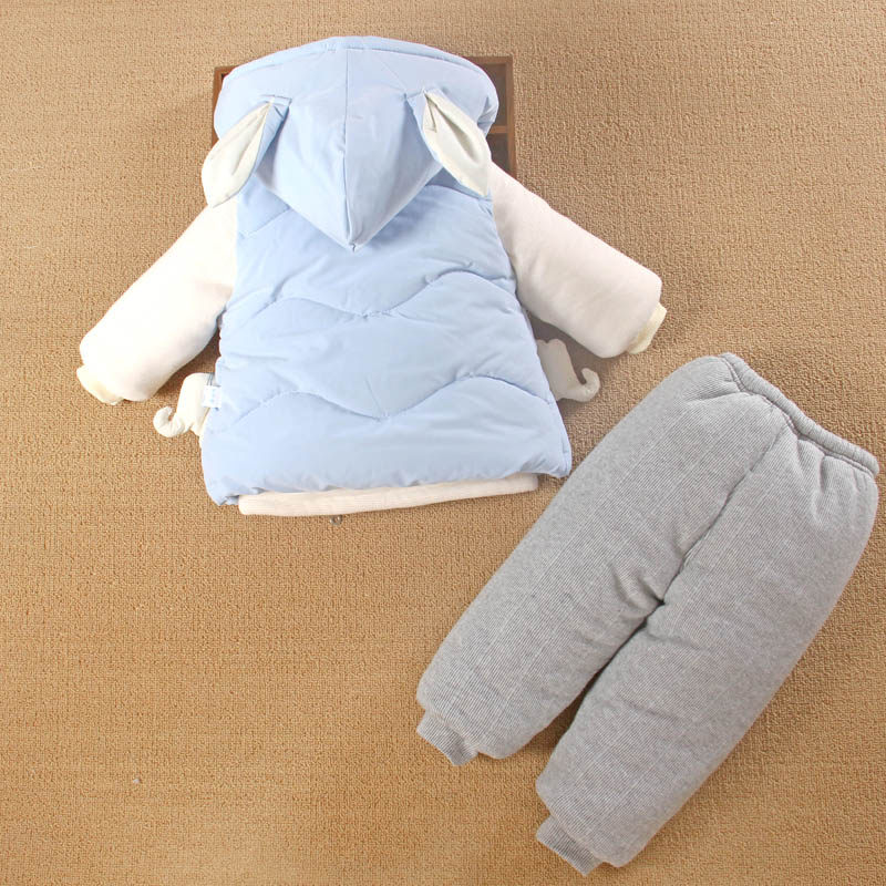0一1岁半款男宝宝冬装外套童加厚棉服袄婴儿童衣服三件套装季外出