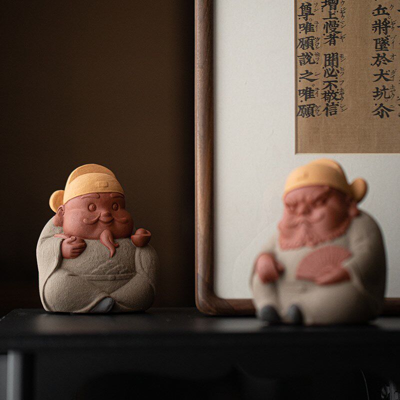 炼器创意紫砂财神摆件中式禅意人物钟馗家居客厅茶室茶桌装饰摆设