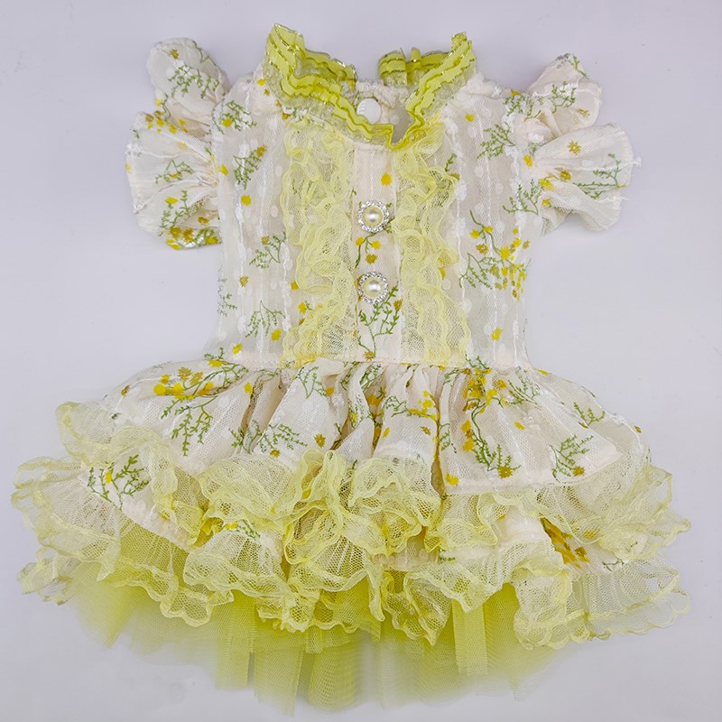 私宠手作小狗狗春天薄款连衣裙小泰迪公主裙博美约克夏可爱衣服新