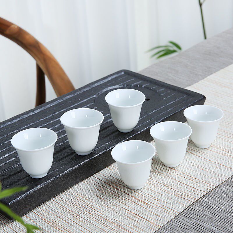 三钱小酒杯烈酒杯10个装白瓷酒具家用陶瓷白酒2钱纯白酒盅一口杯