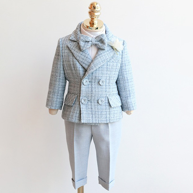 男童西装花童礼服儿童小西服英伦风男宝宝生日周岁演出服大童春款