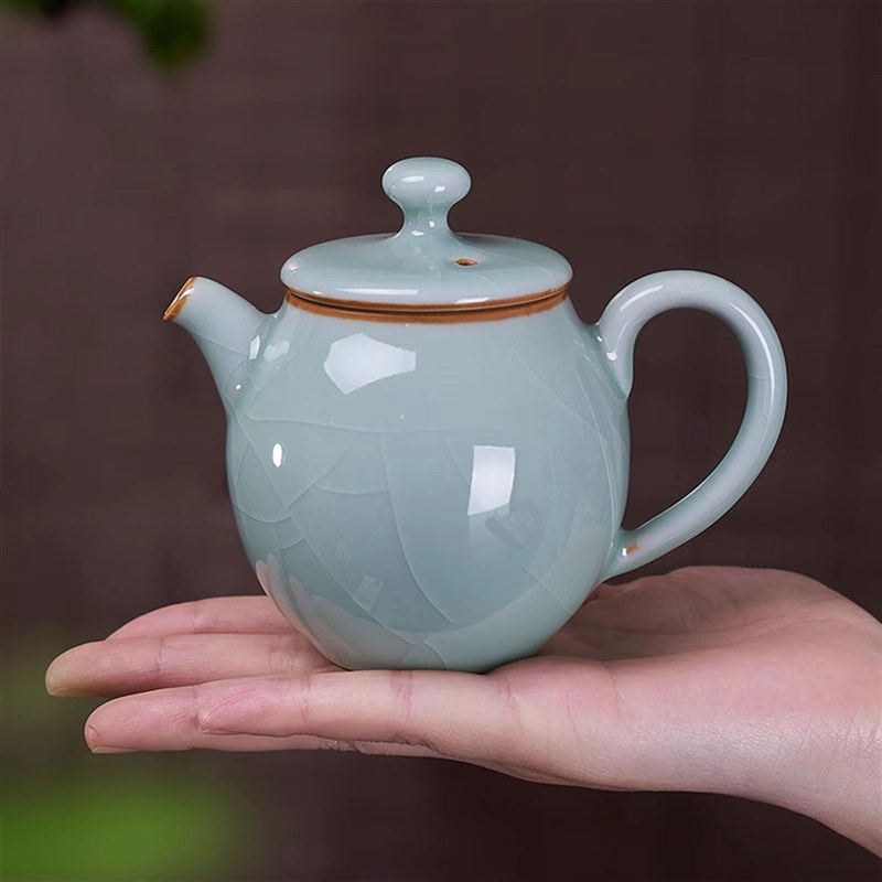 汉唐青瓷茶壶陶瓷专用泡茶壶开片单壶茶杯家用景德镇功夫茶具套装