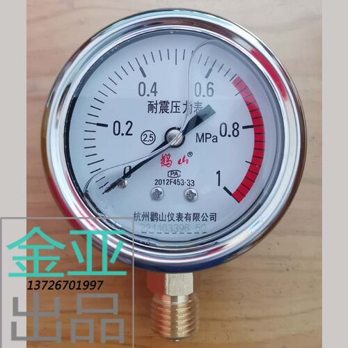 杭州鹳山鹤山YN-60耐震压力表2分M14油压液压抗震1.6/2.5规格齐全