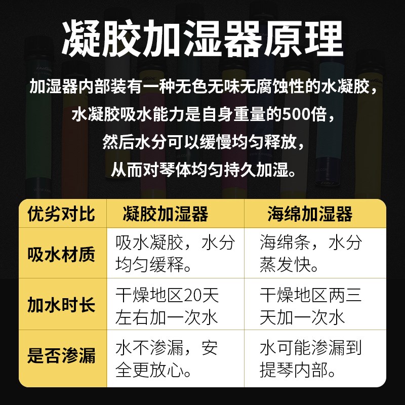 水凝胶大提琴加湿器专用音孔加湿棒琴盒加湿管低音提琴贝斯保湿管