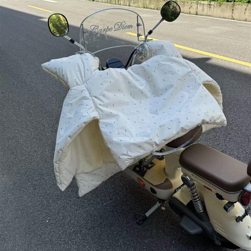 电动车挡风被冬季防水加绒加厚可爱防风加宽侧翼2024新款防寒