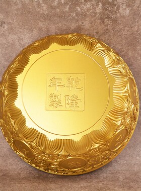 全黄铜日进斗金纯铜聚宝盆钱币室内玄关招财聚财礼品铜器摆件