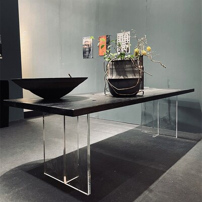 亚克力桌脚T型透明大板一字形腿定制厚板10200各种尺寸加工抛光