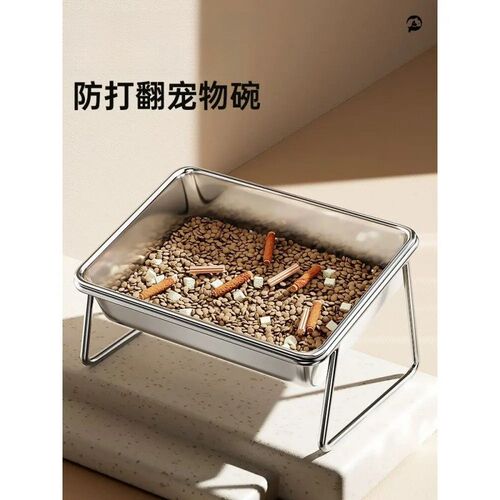 狗碗狗盆宠物碗狗食盆水碗狗狗喝水增高架护颈不锈钢饭碗猫粮