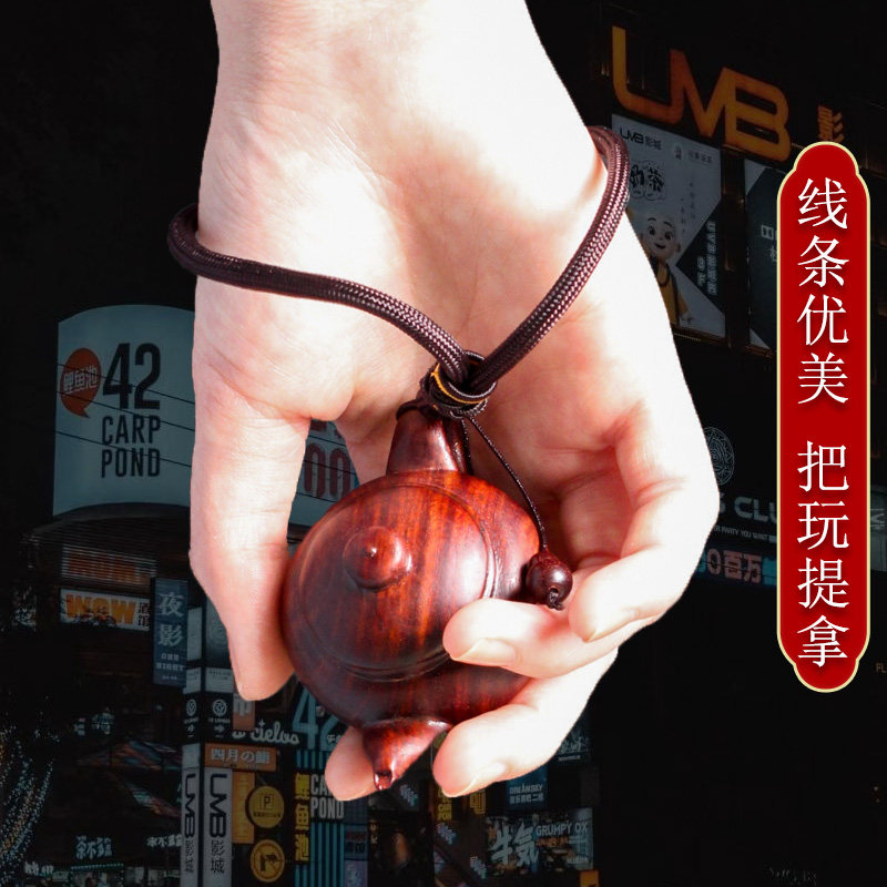 把把壶手把件紫檀木质小茶壶桃木木雕摆件随身文玩工艺品把玩手件