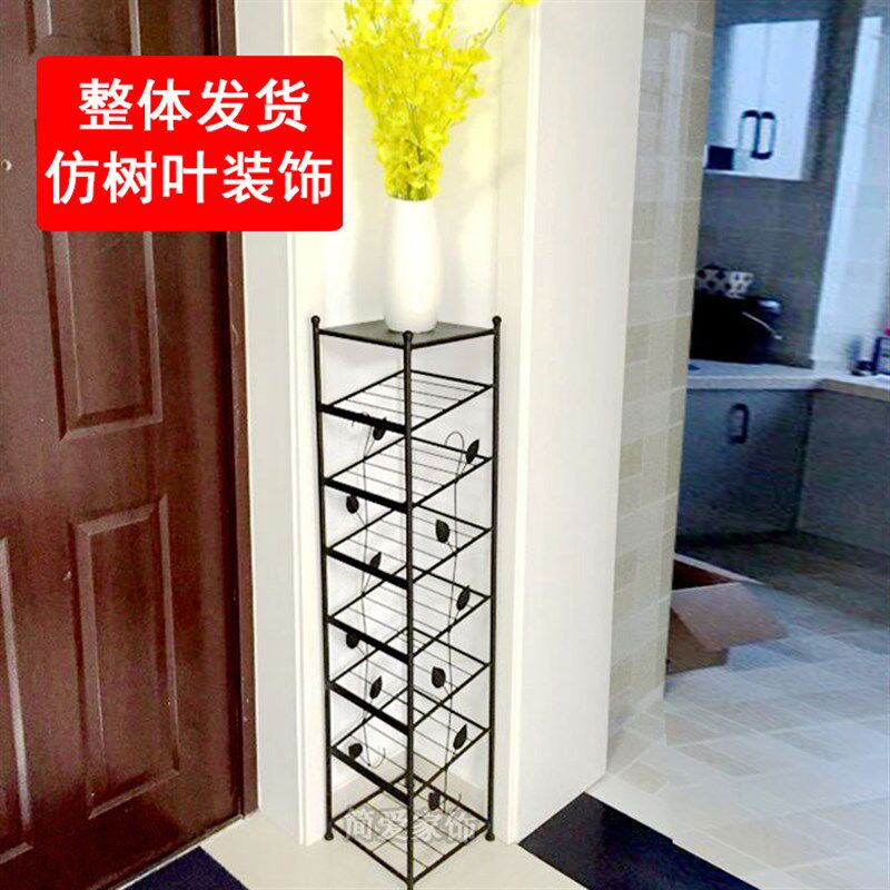 门厅防尘鞋柜鞋架小窄简易多层省空间家用收纳置物架简约装饰花架