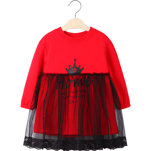 2022新款女宝宝加绒加厚秋冬连衣裙1二3四五岁女童裙子冬装公主裙