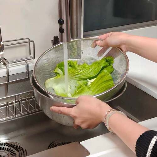一诺厨房304不锈钢沥水盆洗菜盆洗水果篮洗米筛洗菜盆淘米洗菜盆