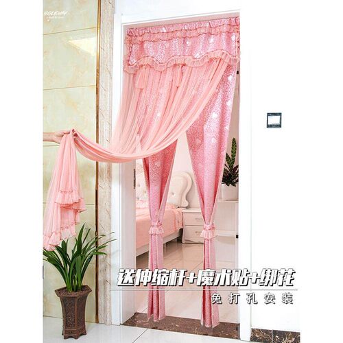 。沙门帘自粘贴防蚊隐私通风2023新款纱幔帘纱免打孔安装纱帘遮挡