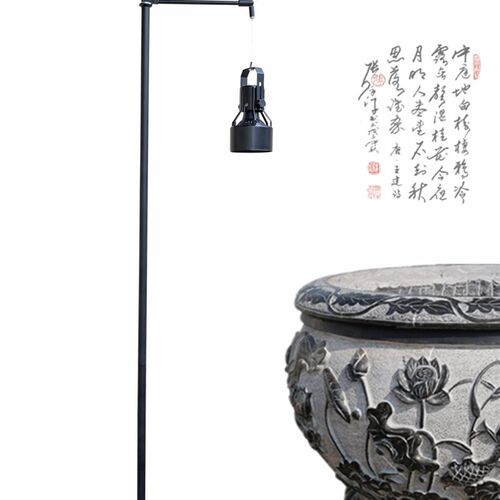 LED鱼缸落地支架吊灯挂灯金鱼圆缸专用爆藻灯瓦缸土缸吊灯可调高
