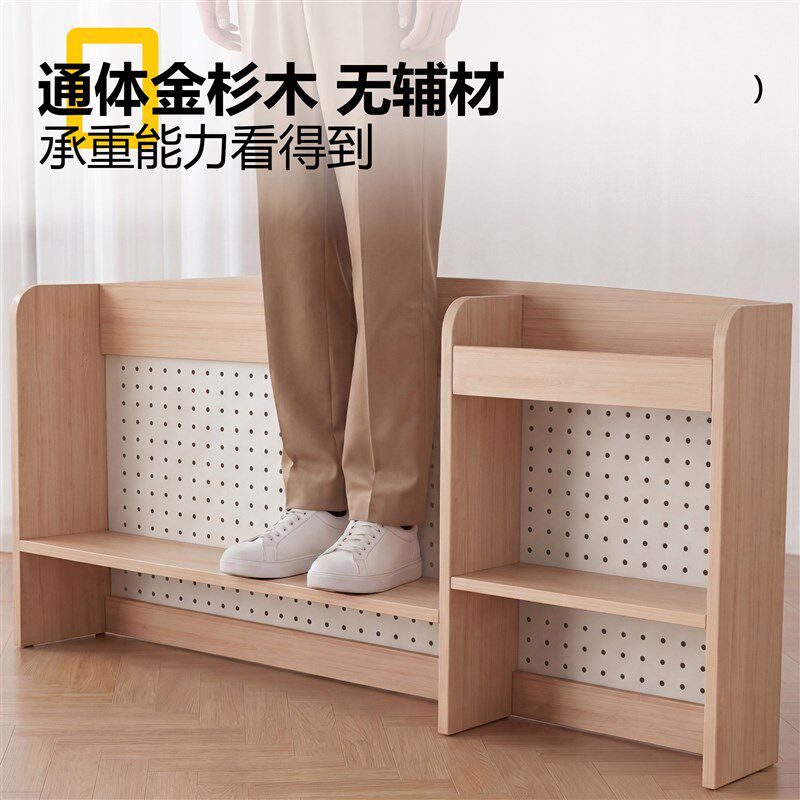 实木桌面书架桌上置物架家用儿童书桌立式多层收纳架桌子上小书柜