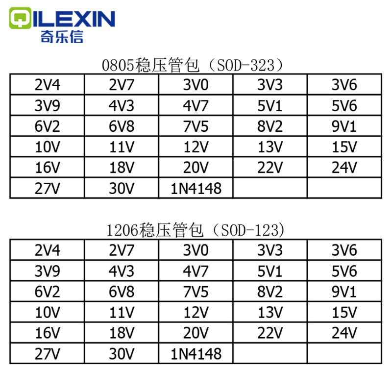 SOD-123/323稳压二极管本3V-24V贴片0805 1206稳压管12V5V 1n4148
