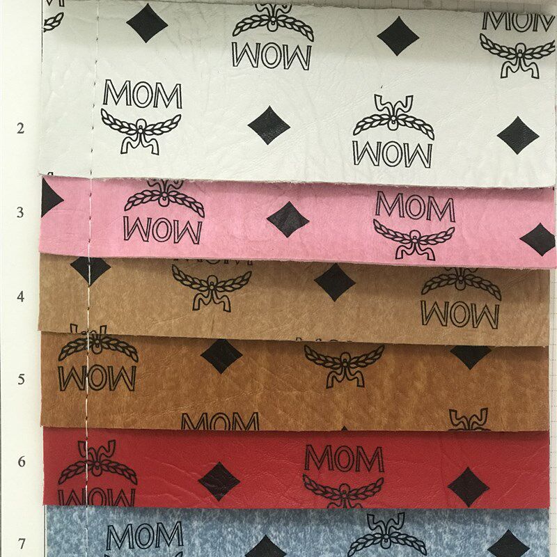MCM皮革面料MOM人造革PVC手袋印花箱包手工钱包沙发DIY皮具制作
