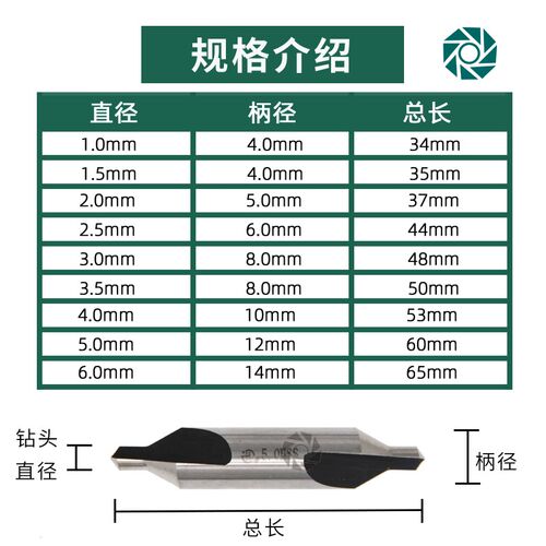 高速钢中心钻 HSS 6542 A1.0-10.0mm锋利耐用,定位精准 刃口清晰