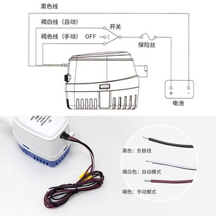 12V1100/750gph自动船底泵/舱底泵/船用泵/排水泵游船游船用水泵