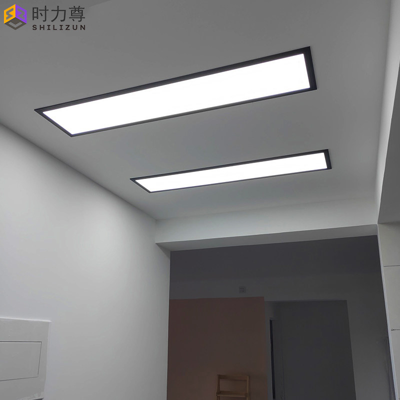 弹簧嵌入式led长条灯简约办公室吊顶灯过道车库走廊暗装平板灯