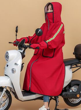 电动车冬天挡风被中厚款加绒电瓶摩托车骑行服防风防雨保暖防寒衣