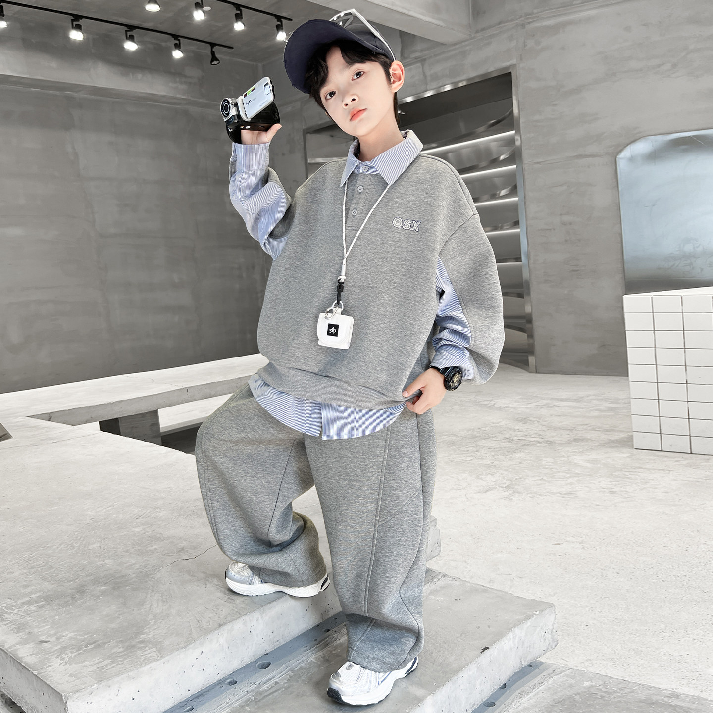 男童春装套装酷帅2026新款儿童春季卫衣运动服大童春秋款韩系衣服