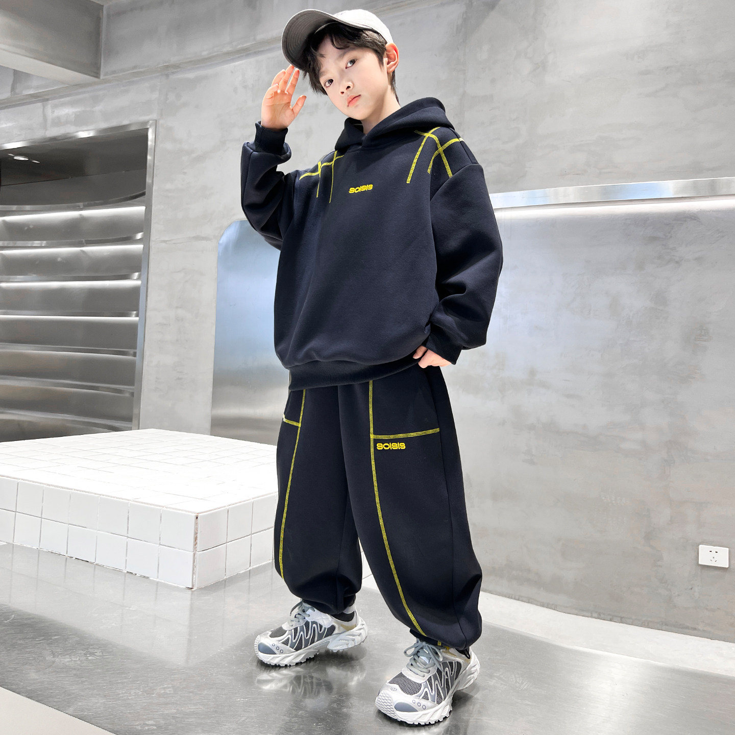 男童春装卫衣套装2026新款春季中大儿童男孩运动衣服春秋款痞帅潮