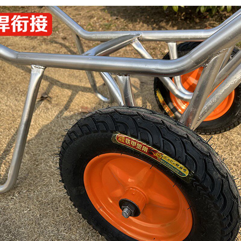 双轮车加厚双轮推车建筑用车农用手推车独轮小推车翻斗车拉货车
