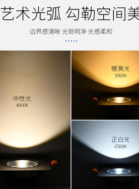 单头斗胆灯led嵌入式射灯1010吊顶格栅灯正方形cob筒灯天花灯商用