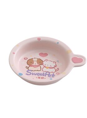 布丁妹妹 宠物碗可爱陶瓷狗碗猫碗饭盆饮水碗餐垫零食盘猫狗用品