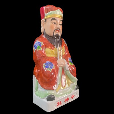 陶瓷竈神爷像摆件竈王爷神像火神厨房司命竈君神位竈台摆件饭厅