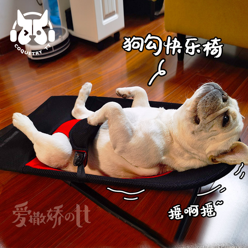 TT宠物摇摇椅多功能狗狗泰迪法斗小型犬安抚椅摇篮网布猫床便携式