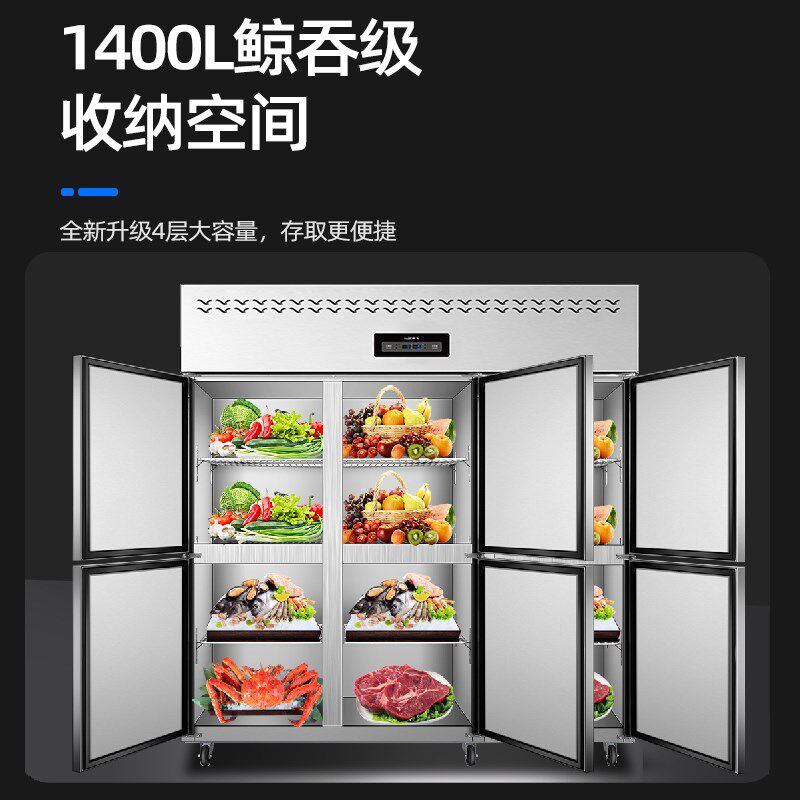 新飞 六门冰箱商用双温厨房冷藏冷冻商用冷柜立式大容量六门冰柜