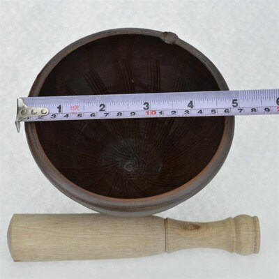 湖南安仁茶陵特产椒钵焦巴研磨碗 擂茶钵抖辣椒钵中号土陶碗包邮