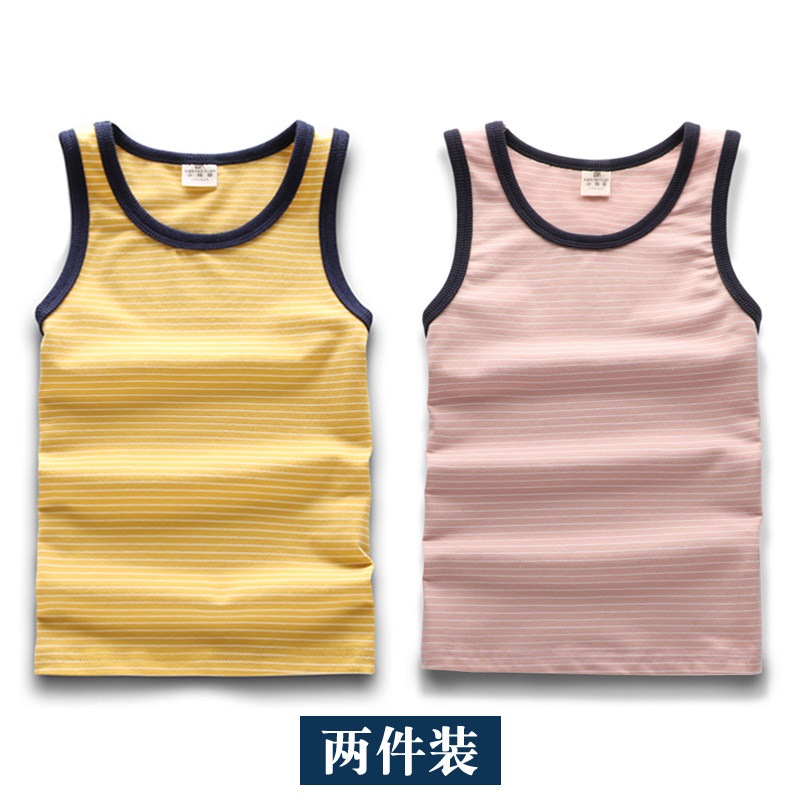 2件男童背心童装夏装儿童无袖t恤中大童薄款上衣宝宝打底衫潮2020
