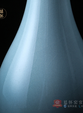 廷怀汝窑陶瓷花瓶玉壶春简约汝瓷花瓶客厅家居摆件新中式复古插花