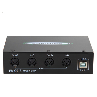 USB MIDI音乐编辑盒4进4出分线控制转换器4X4MIDI带合并功能merge