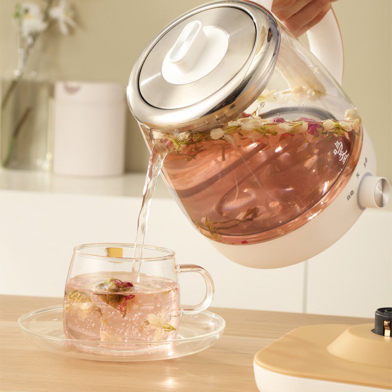鸣盏煮茶器家用小型办公室电热烧茶壶养身黑茶网红蒸汽玻璃煮茶壶
