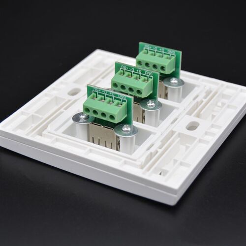 86型免焊USB面板插座 3个USB数据网络插座面板 USB延长线墙壁插座