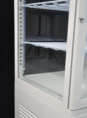 280L风冷商用四面透明玻璃冷藏展示柜单门立式冷藏柜熟食饮料冷柜