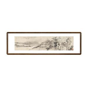 国画山水画带框中式客厅水墨装饰画虚谷山阴草堂图茶室宣纸仿古画