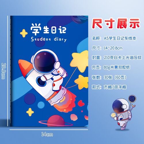 日记本小学生用一年级二年级男孩女孩高颜值笔记本儿童专用周记本