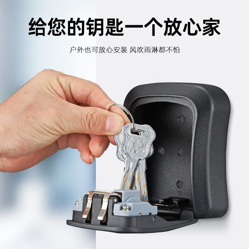 装修钥匙密码盒全金属户外门口猫眼密码锁盒子民宿放钥匙箱加大号图片