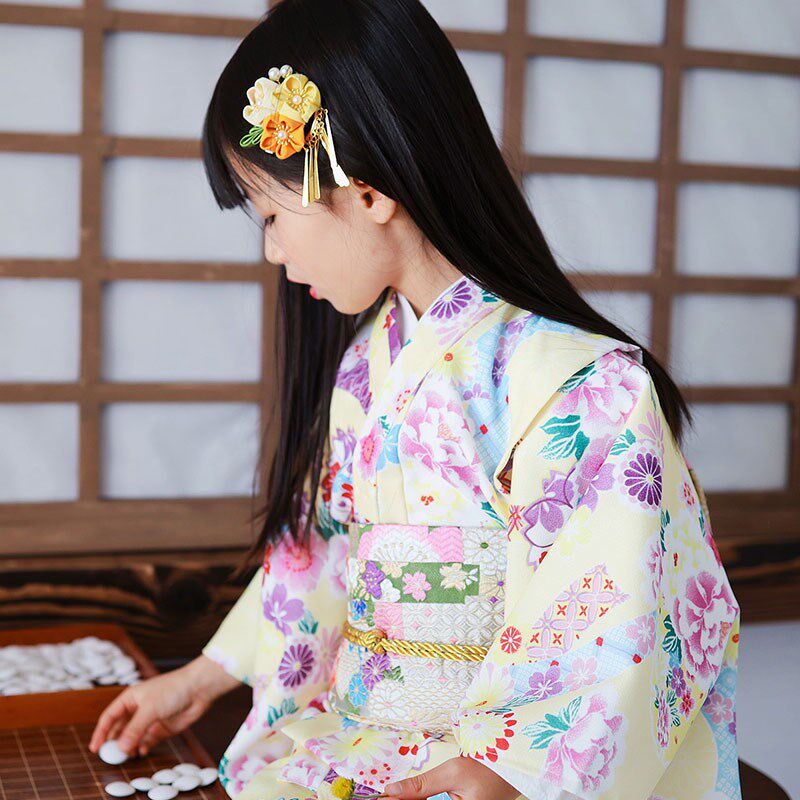 儿童和服女童和服儿童日式浴衣儿童樱花拍照小孩宝宝演出服童