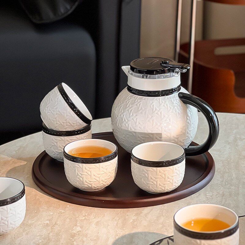 尊慕斯中古风陶瓷水具套装家用茶具托盘水杯礼盒家用待客杯子礼物