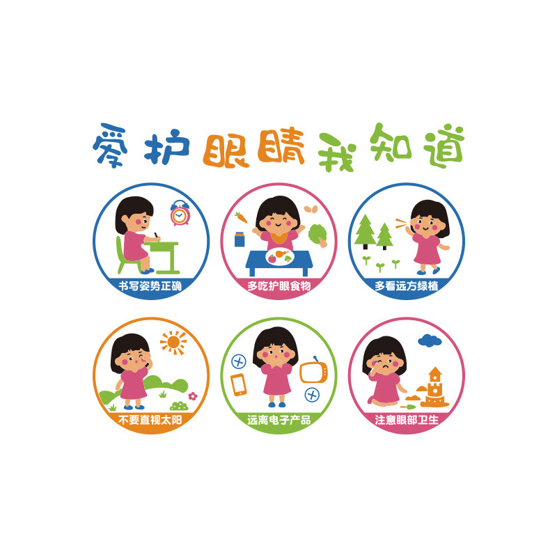 爱护眼睛保护视力贴纸眼镜店文化墙面装饰画广告海报橱窗形象背景